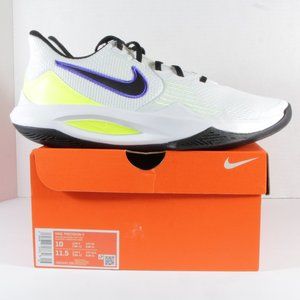 Nike Precision 5 Men's White Blue Black Basketball Sneaker NWT